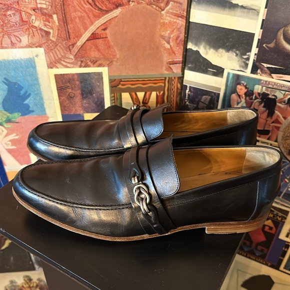 TIMELESS Vintage Black Gucci Leather Knot Bit Loafers - Picture 2 of 13